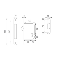 1173 PZ ključavnica za drsna vrata